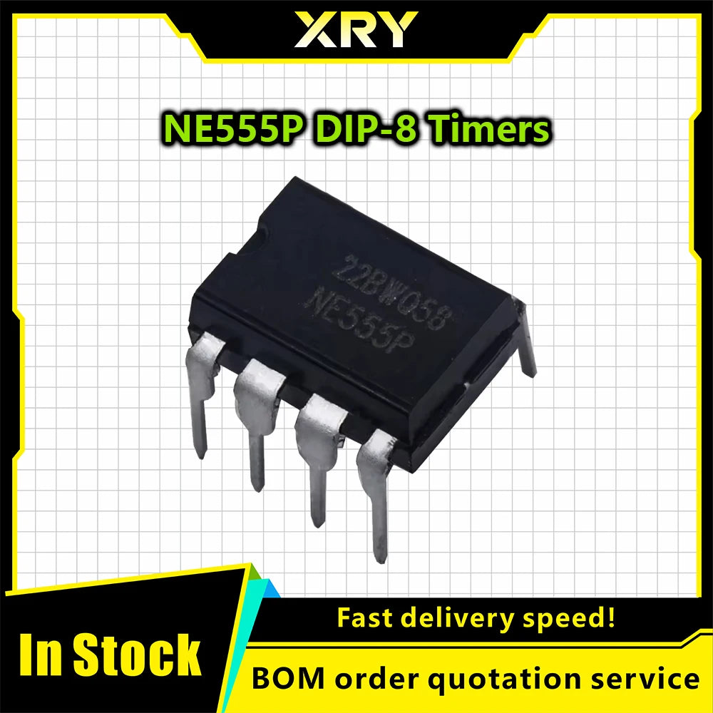 XRY 20-50PCS Integrated Circuits NE555 NE555P 555 DIP-8 Timers IC Chip Precision DIP-8