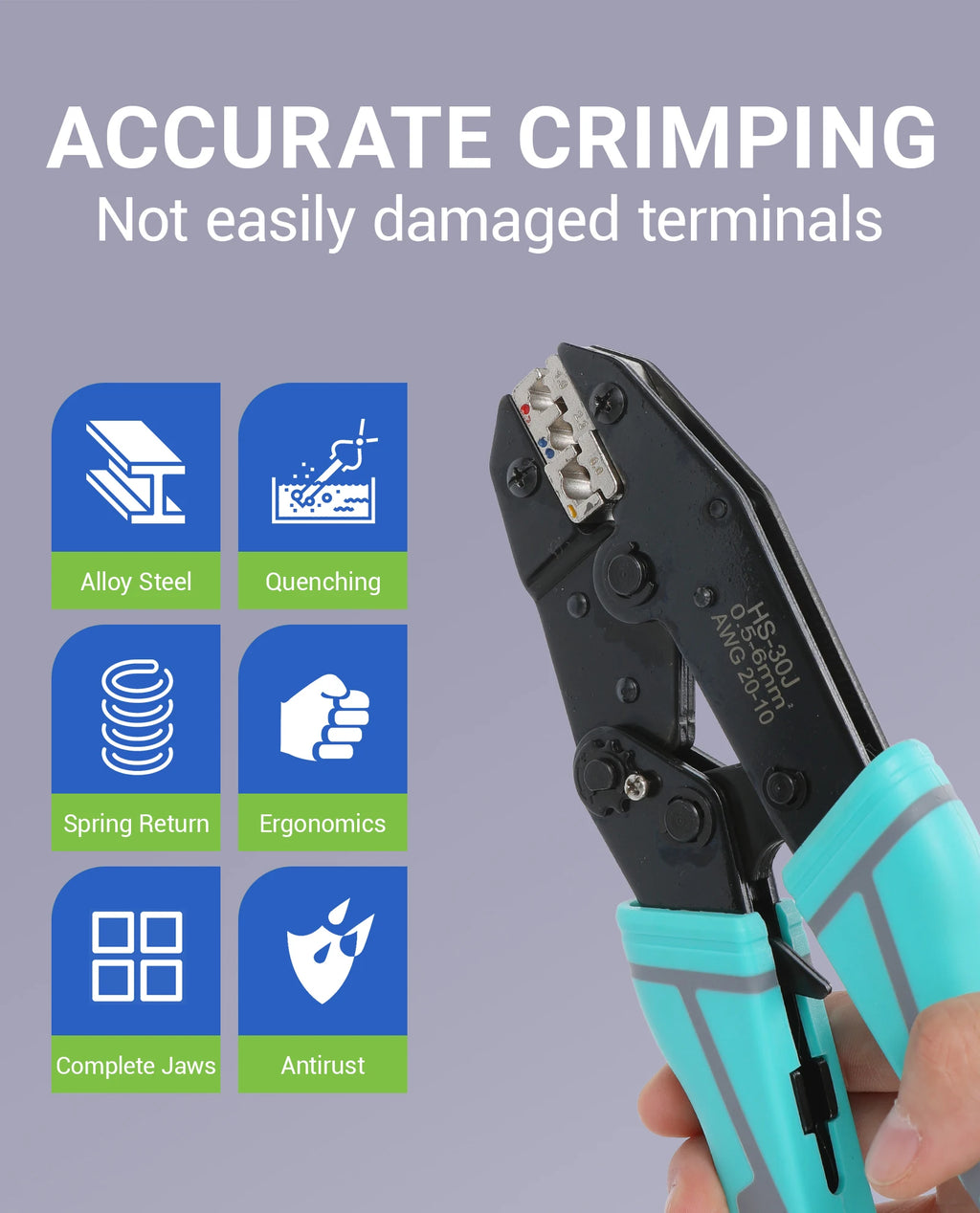 Crimping Tool Set Electrician Ratchet Wire Crimper For Crimp Terminals Dupont JST Non Insulated Open Barrel Ferrule MC4 Solar