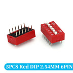 5PCS Slide Type Switch Module 1 2 3 4 5 6 7 8 10PIN /1.27/2.54mm Position Way DIP/SMD Pitch Toggle Switch Blue Snap Switch Dial