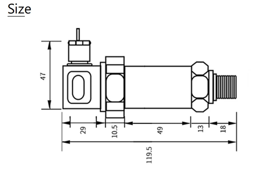 G1/4' 4-20mA 0-10V Pressure Sensor 1.6Mpa 10Bar 24V Supply 0.2Bar 60 Bar 50 Bar 100Bar OIL Water Gas Pressure Transmitter