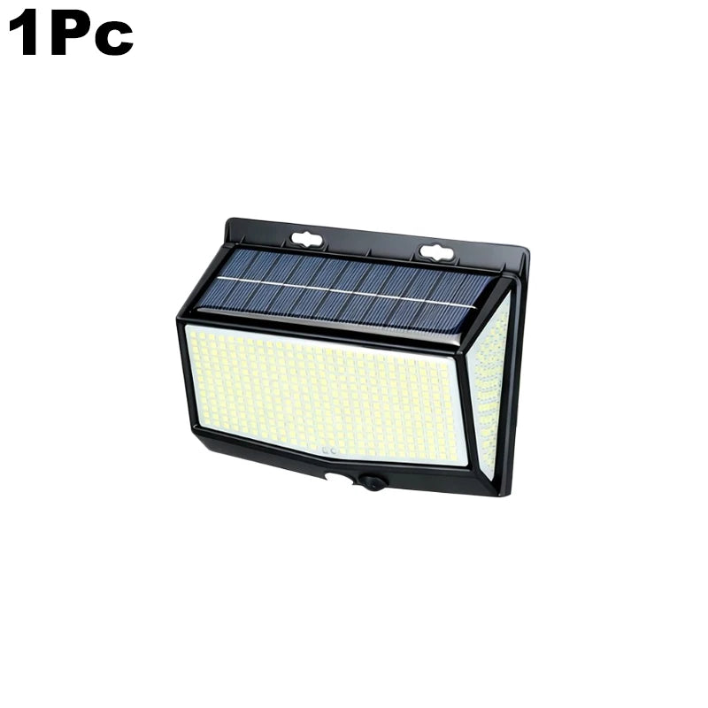 468 LED Outdoor Solar Lights with Motion Sensor 3 Lighting Modes Waterproof Solar Wall Lights for Courtyard Garage Fence Patio