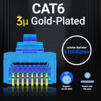 AMPCOM RJ45 Plug Cat6 Pass Through Connectors EZ to Crimp Modular Network Connector for Computer Hardware Stranded UTP Cable
