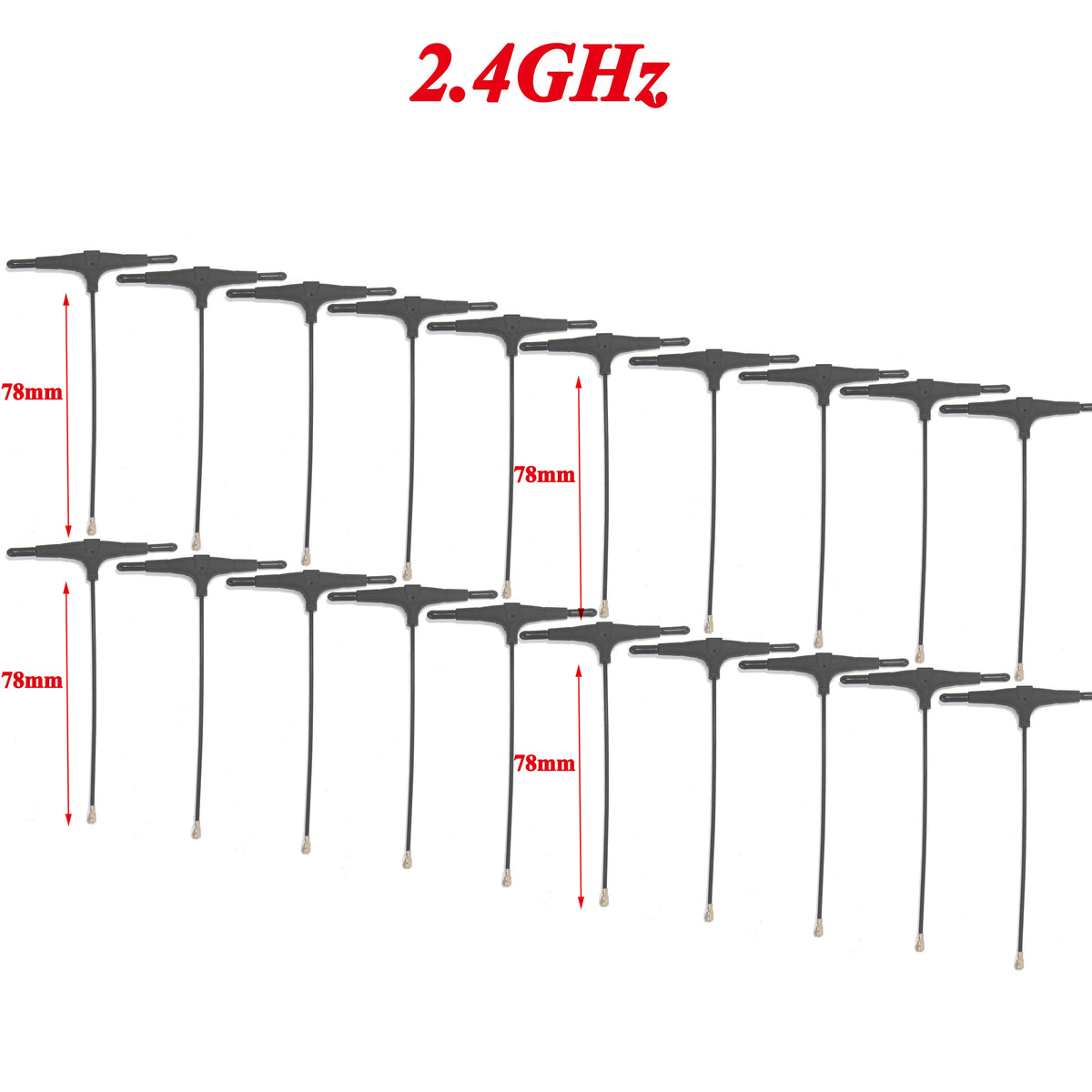 915MHz 2.4G T-type ELRS Antenna 78/120/220mm  IPEX 1 IPEX1 for FPV Drone TBS CROSSFIRE FRSKY R9mm R9MX ELRS Nano EP1 RX Receiver
