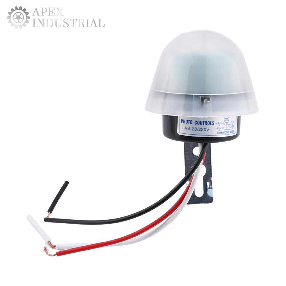 AS-20 Automatic Auto On Off Photocell Street Light Switch AC 110V 220V DC 12V 10A Photo Control Photoswitch Sensor Switch 3 Wire