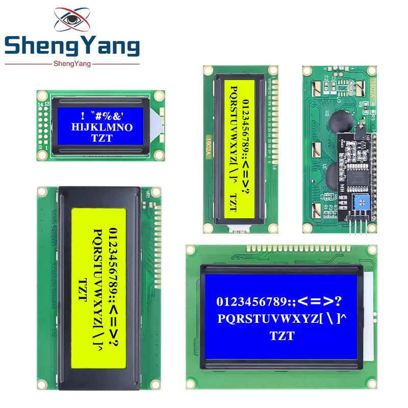 TZT LCD1602 LCD 1602 2004 12864 LCD Display Module Blue Green Screen 16x2 20X4 Character  HD44780 Controller