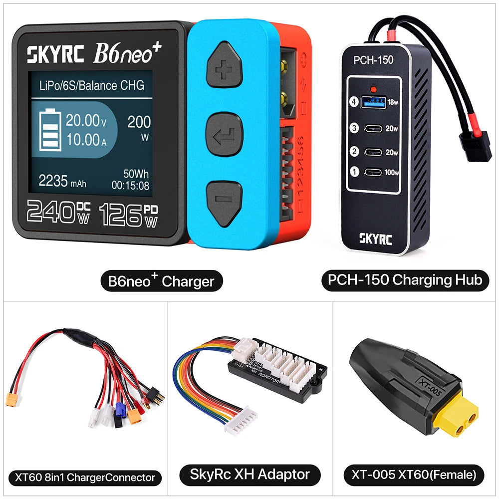 SKYRC B6neo / B6neo+ LiPo Battery Smart Balance Charger DC 200W PD 80W Input for RC Model Car Ship Boat Airplane