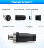 OMCH 1PCS M12 Sensor Connector Waterproof IP67 Aviation Plug Socket Male Female 4 5 8Pin Hole Straight Bend Angle Screw Threaded