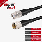 1PC 50 Ohm 50-7 RF Coaxial LMR400 Cable Cord SMA Male to BNC Male Connector Plug Extension Jumper Pigtail Adapter 1M 2M 3M