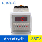 DH48S-S Time Delay Relay Switch DC24V 12V 0.1S-99H Digital LED Programmable With Base Timer Relay SPDT AC220V With Transformer