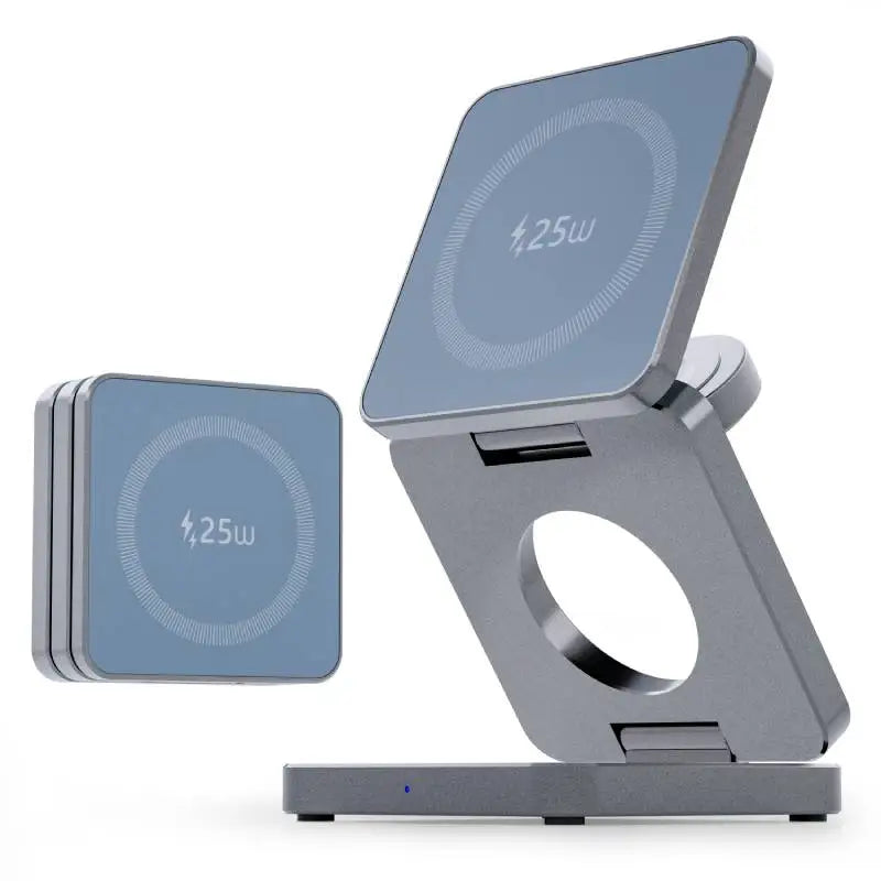 3 in 1 Qi2.2 25W Folding Wireless Charger For iPhone HUAWEI Samsung Portable Magnetic Wireless Phone Charging Station