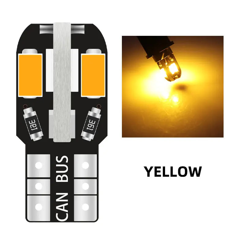 10pcs  W5W Led T10 Canbus Led Bulbs 8Pcs 5730 SMD 168 194 LED Interior Map Dome Lights Auto Clearance Light Parking Signal Lamp