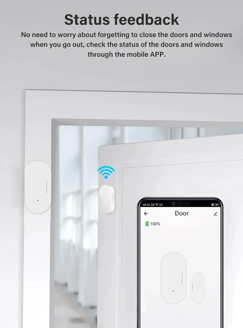 Tuya Zigbee 3.0 Smart Door Sensor Magnetic Window Entry Security Alarm for Z2M Smart Life Alexa Google Home for Home Security