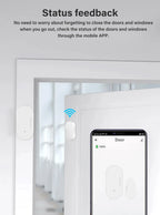 Tuya Zigbee 3.0 Smart Door Sensor Magnetic Window Entry Security Alarm for Z2M Smart Life Alexa Google Home for Home Security