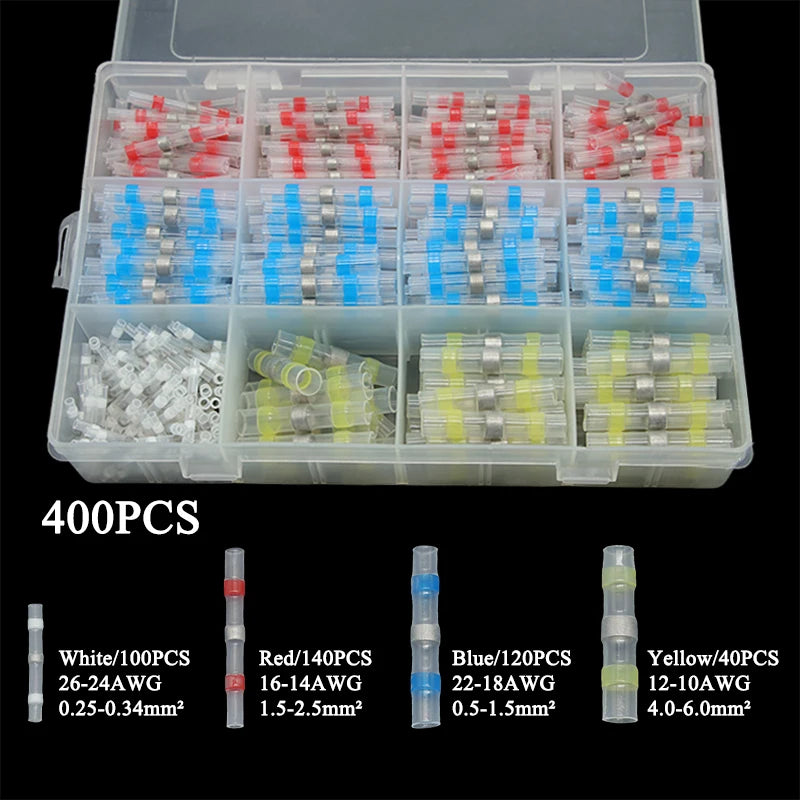 Waterproof Heat Shrink Butt Splices for A Secure Corrosion-Resistant Seal All-in-One Solder Seal Wire Connector Kit With Box