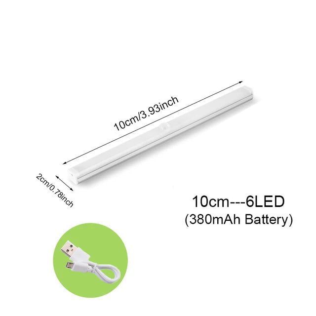 Motion Sensor Light Night Light USB Rechargeable Lamp Cabinet Wardrobe Lamp Staircase Backlight For Kitchen 3colors in one Lamp