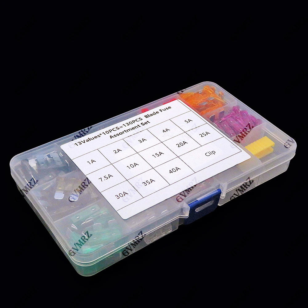 130PCS/Set 1A 2A 3A 4A 5A 7.5A Car Fuse Set Diy Electronic Pack,Standard Blade Car Fuse Assortment 10A 15A 20A 25A 30A 35A 40A
