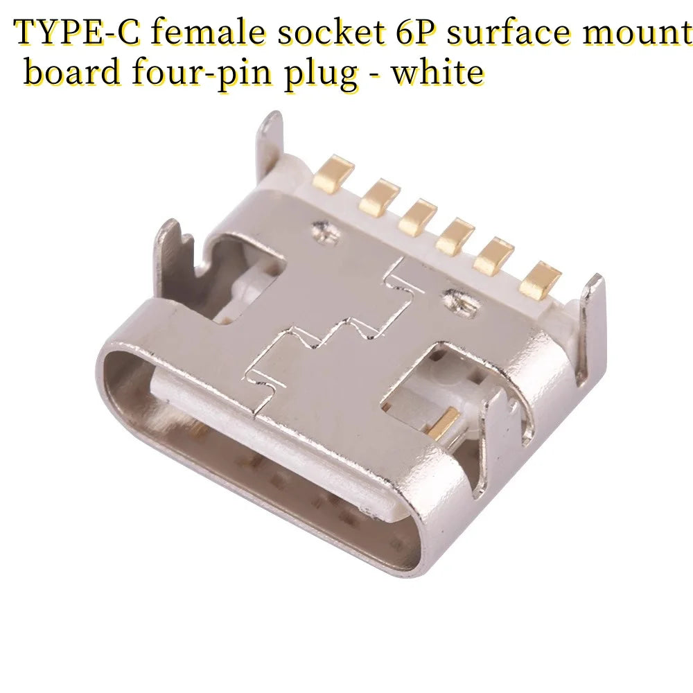 USB Connector Type C Female Charging Port Jack 2/4/6/16 Pin Type-C Socket PCB Soldering SMD SMT DIY Repair Type C Adapter