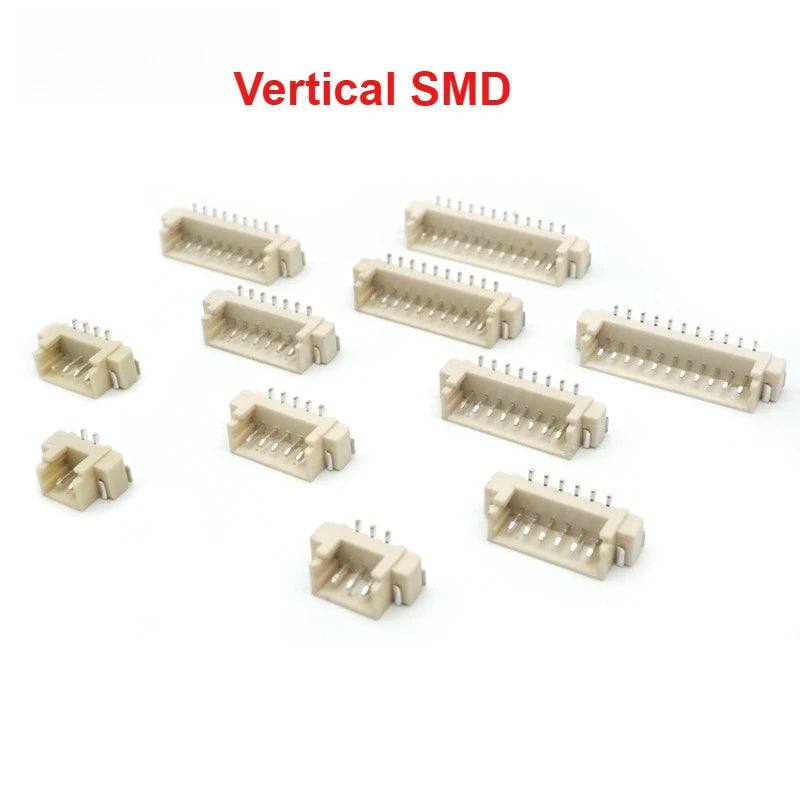 10PCS 1.0 1.25 1.5 2.0 2.54 SH/JST/ZH/PH/XH 1.0MM 1.25MM 2.0MM 2.54MM Male Pin Header Socket Dip/Right Angle SMD 2/3/4/5-9P Pin