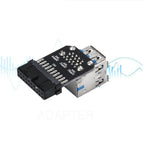 20Pin to Dual USB3.0 Adapter Connverter Desktop Motherboard 19 Pin/20P Header to 2 Ports USB a Female Connector,PH21_N22R