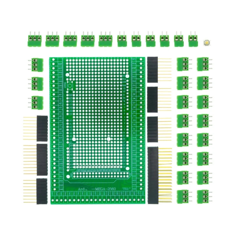 Compatible With MEGA2560 Double-side PCB Prototype Screw Terminal Block Shield Board Kit For Arduino Mega 2560 / Mega2560 R3