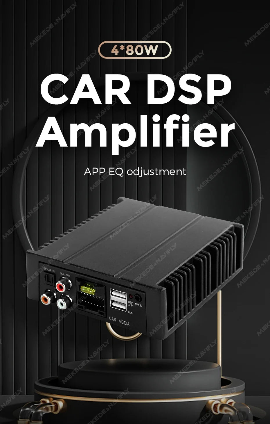 Android Radio DSP Audio Processor 4*80W Amplify Automotive Sound Modules Electronics Stereo Amplifer APP Automobiles Car Parts