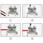 4PCS Wire Electrical Conector Terminal Connector Screw Cable Din Rail Terminal Blocks Strip Power Distribution Block Terminator