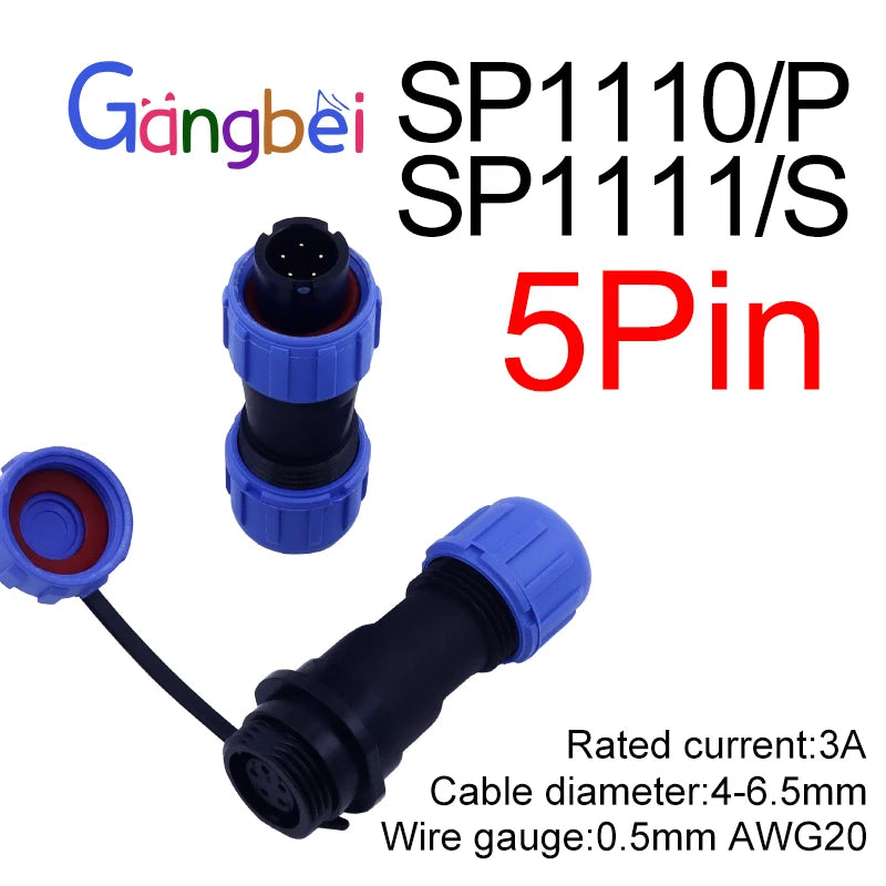 SP11 Series Waterproof Aviation Plug Connector IP68 Cable Joint SP1110P2 SP1112S2  Durable Electrical Connector for Outdoor Use