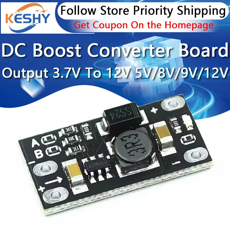 5-50PCS Mini DC Boost Converter Board Output 3.7V To 5V/8V/9V/12V DC Step Up PCB Board Li-Battery Boost Voltage Boost Module
