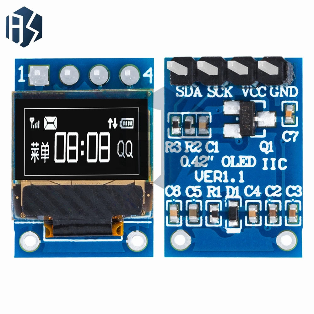 0.42" 0.42 Inch White OLED Display LCD Module 72X40 Serial Screen White Color I2C IIC/SPI Interface SSD1315 72*40 For Arduino