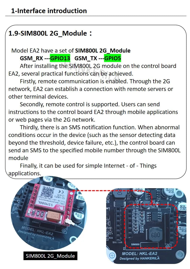 HKL-EA2 Bulk Wholesale Pricing SIM7600 4G Module RS485 DS18B20 Detection Beeping Alarm 2 NPN Input 2 Relay Output IIC Expansion