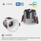 Recessed Curved Seamless LED Ceiling Light 3CCT/ Tuya BLE/ Zigbee/ Matter/ All Aluminum LED Spot Downlight