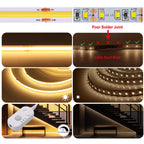 3MM 5MM 8MM COB LED Light Strip 5V 320LEDs PIR Motion Sensor Flexible Night Light USB/AAA Battery Powered Tape 3000K 4000K 6000K