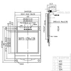 1.5 Inch OLED LCD Module White Display 128*128 Dots Driver Chip SH1107 COG I2C IIC 4PIN 3V-5V