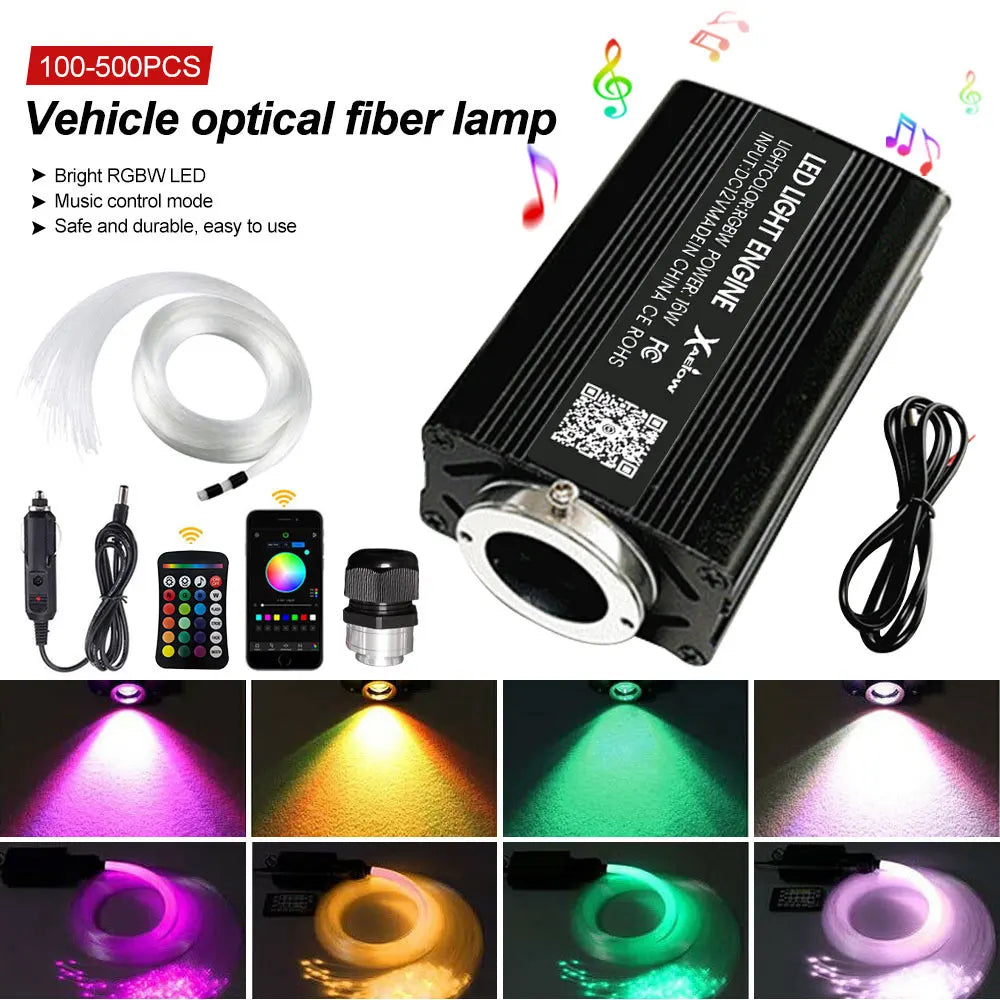 Car Starry Sky Light Auto Home Fiber Optic Lights Atmosphere Lamp Music Control Ceiling Lights RGB 12W 8 Colors Car Styling DIY