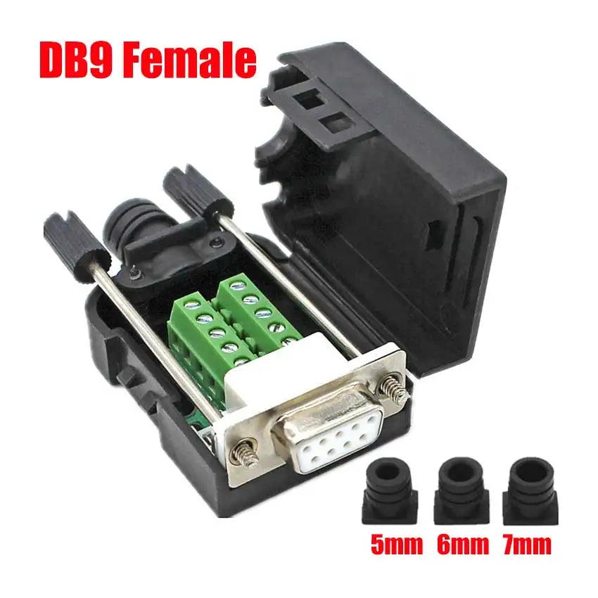 DB9 DB15 DB25 Connector D-SUB 9 15 25 Pin Male Female Plug RS232 RS485 Breakout Terminals 21-24 AWG Wire Solderless Connectors