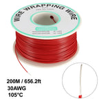 0.58mm Wire OD 200M 250M Electrical Wire Wrapping Wire Tin Plated Copper Wire PCB Solder Cable P/N DM-30-1000 30 AWG for Laptop