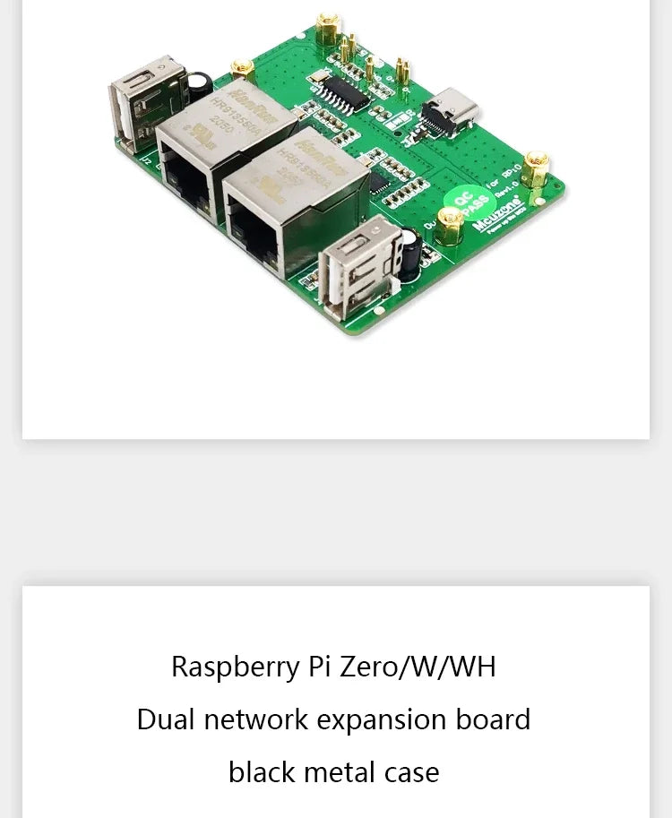Raspberry Pi Zero W/ WH Expansion Board Ethernet USB Interface 4G Communication Module Metal Shell