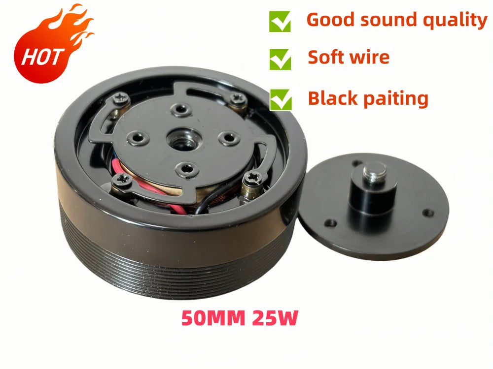 50MM 25W Vibration Speaker 4/8 Ohm  DIY Bass Resonance Aluminum Speaker System for Tabletop Audio High Power Sound Transducer