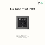 Avoir Wall Toggle Switch Gray Stainless Steel Panel Light Switches 2Way Power Socket Europe Korea French Electrical Outlets Home