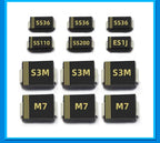 20PCS M1 M2 M4 M7 S4 SMA 1A 1N4001 4002 4004 4007 SS12 SS310 RS1M RS2M ES1D ES1J US1M SMD Schottky Rectifier Diode DO-214AC