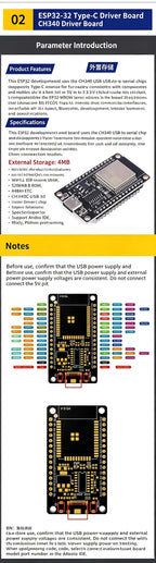 ESP32 Development Board Module, 8266 Wireless WiFi + Bluetooth, Dual-Core CPU, CH340 Chip, ESP32 Programming Socket