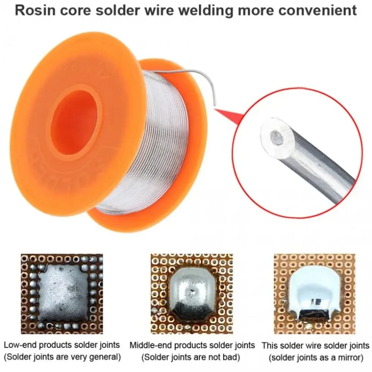 50/100g 0.5mm-2mm No-clean Rosin Core Solder Tin Wire Reel 63/37 CF-10 With 2% Flux And Low Melting Point For Electric DIY Weld