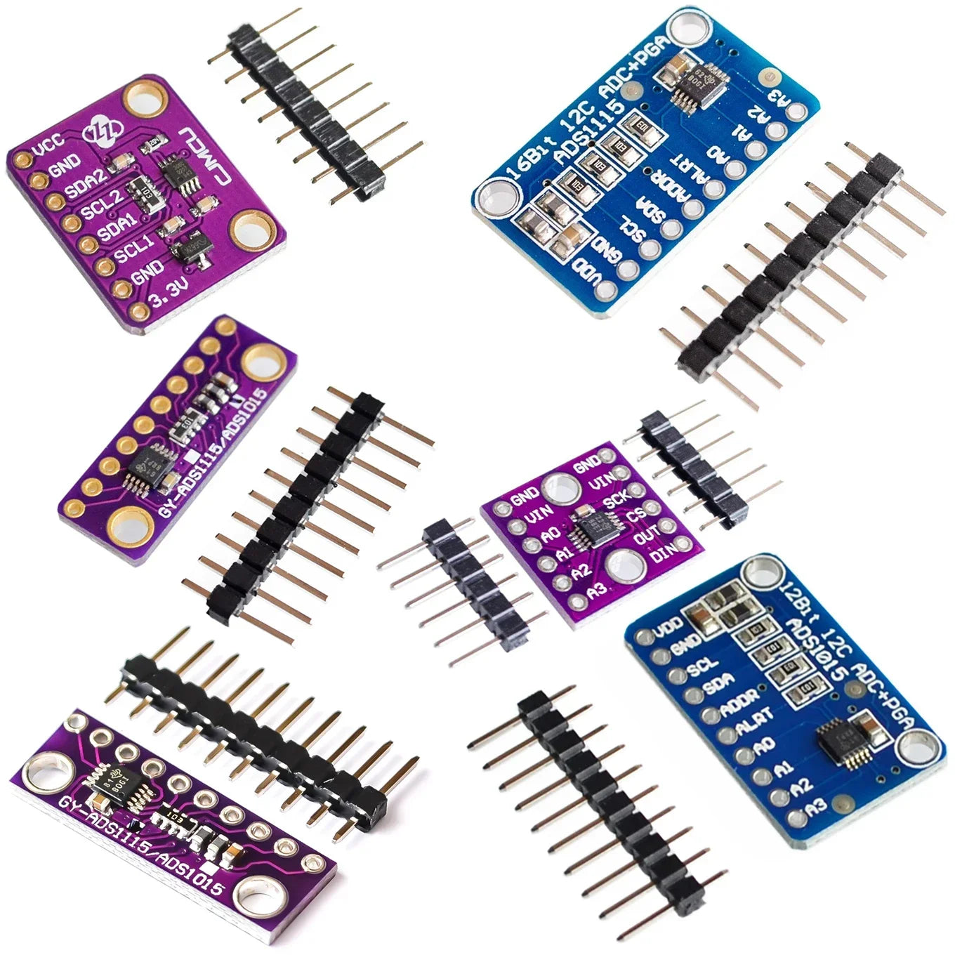 5pcs 16 Bit I2C IIC ADS1115 ADS1015 ADS1118 Converter Module PCA9306 ADC Board For Arduino RPi Level Translation Amplifier