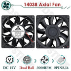 Gdstime 140mm Fan 24V 12V 5V Cooler 140*25MM Case CPU Fan 14025 Radiator Fan for Home Mechanical Equipment,Humidifiers Cooling