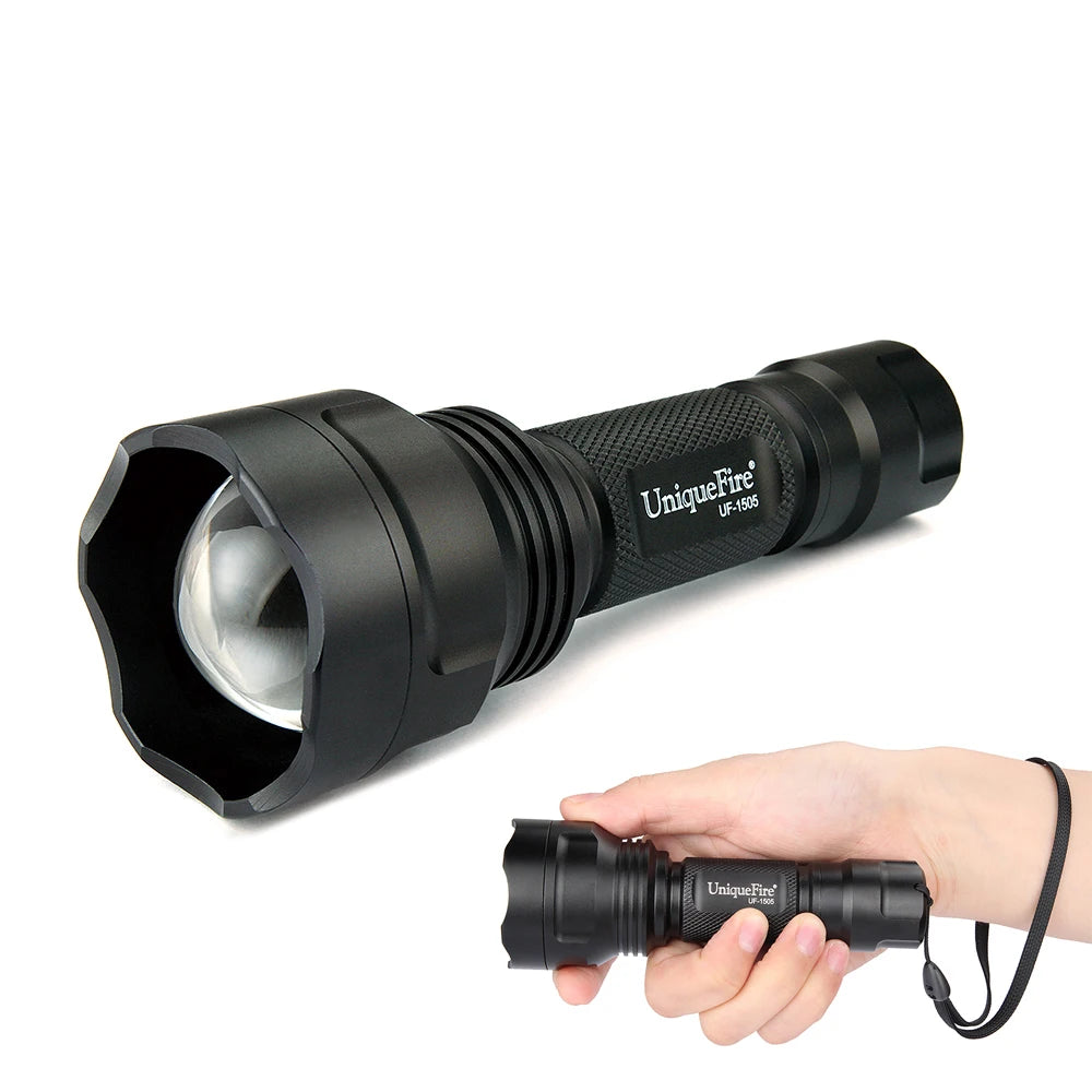 UniqueFire 1505 IR 850NM 940NM Mini LED Flashlight Upgraded Version Rechargeable Lamp Torch,Scope Mount,Charger,Remote Pressure