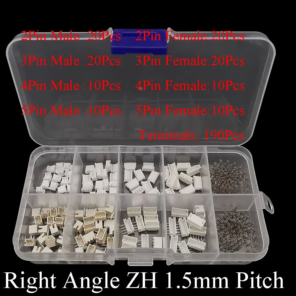 1Box SH 1.0MM/JST 1.25mm/ZH 1.5mm/PH 2.0mm/XH2.54mm/VH 3.96mm Male Plug Female Socket Housing Crimp Terminal Connector Kit
