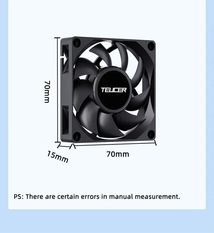 TEUCER UT-60 Slim 60mm PC Case Fan 3500RPM High Airflow CPU Cooler 6/7CM Ultra-thin Cooling Fan