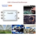 Fosc53C1 5 Channel USB Oscilloscope with 1MHz Sampling Rate 8.3 Million Sample Depth BNC Interface for Probing