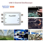 Fosc53C1 5 Channel USB Oscilloscope with 1MHz Sampling Rate 8.3 Million Sample Depth BNC Interface for Probing