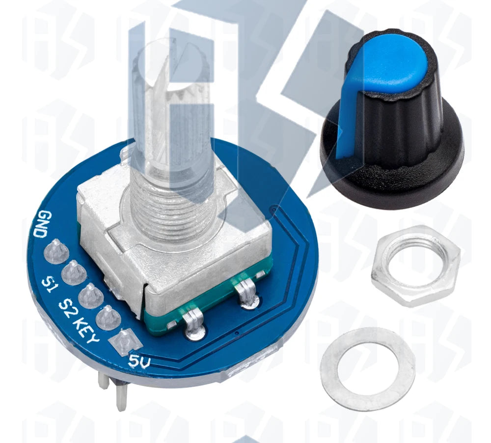 360 Degrees Rotary Encoder Module Rotary Potentiometer Analog Knob Module for Arduino KY-040 RV09 Rotary Encoder EC11 Knob Cap